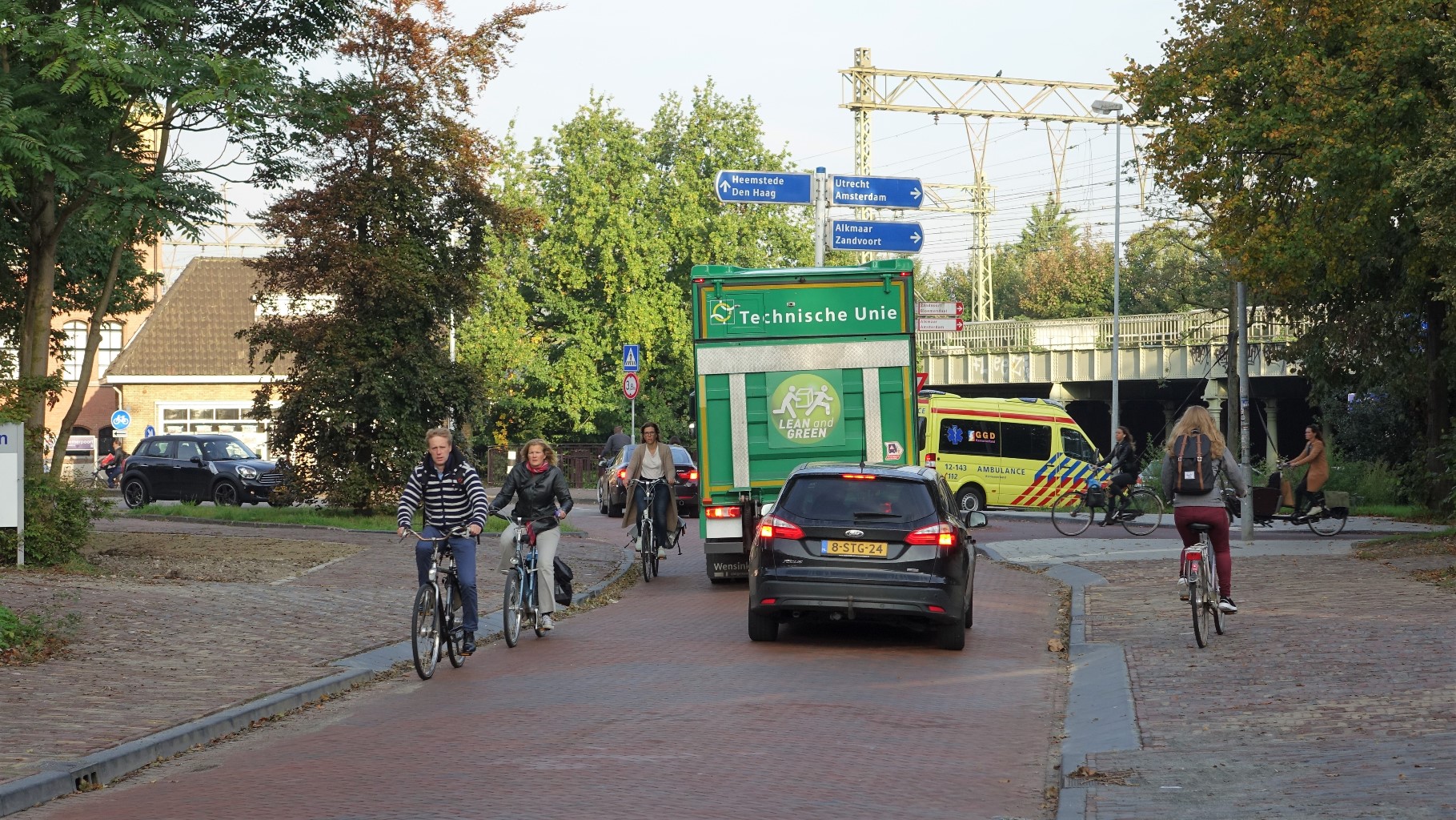 De situatie voor de fietsers en voetgangers