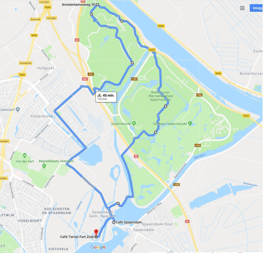 Kaartj- fietstocht-ochtendgedeelte