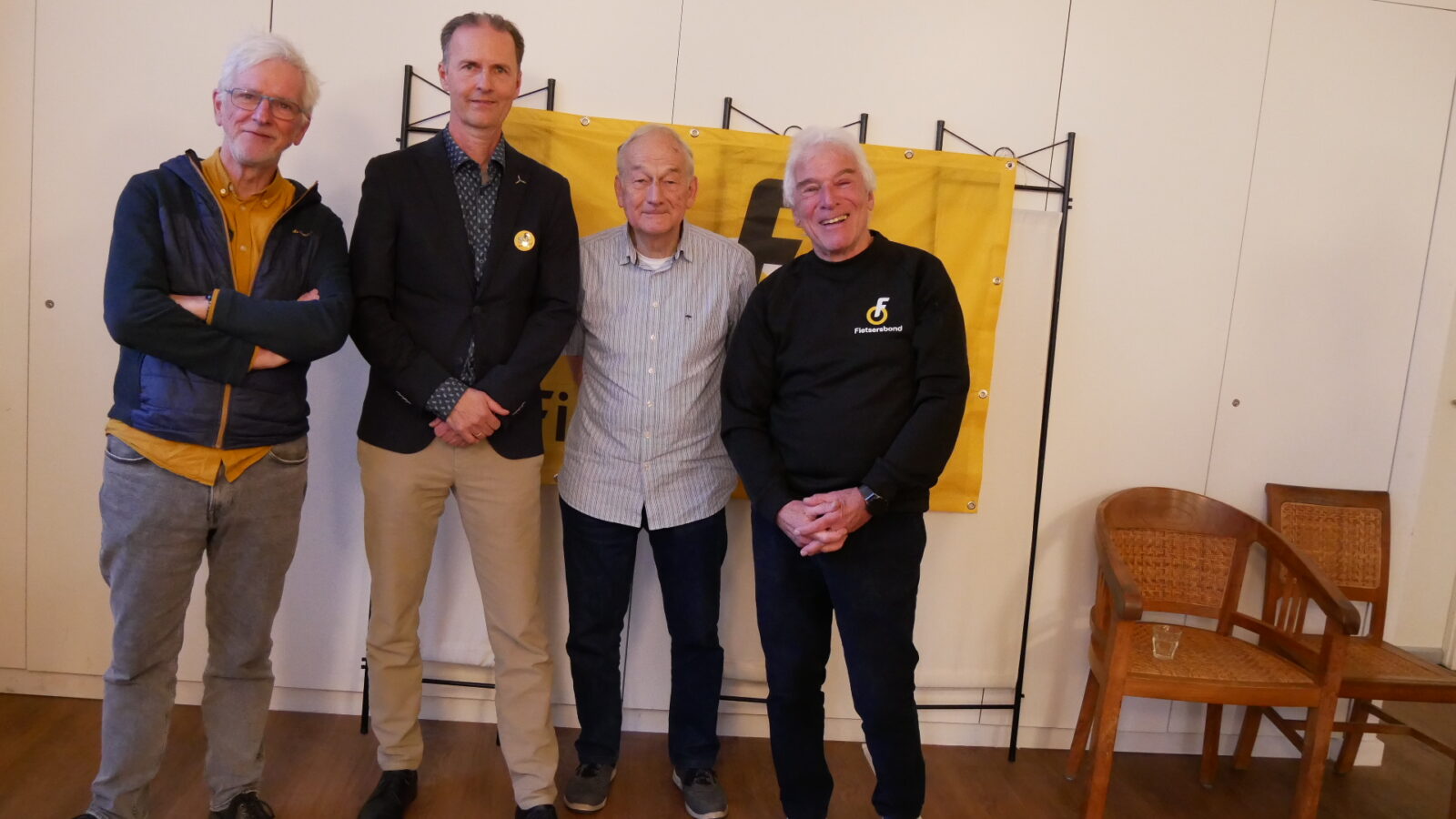 De Coördinatiegroep: ledenvergadering van 25 januari 2026 Van links naar rechts: Ad Stavenuiter, Kees Joustra, Gert Klijn (penningmeester) en René Rood.